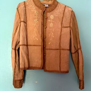 Vintage sued crochet jacket